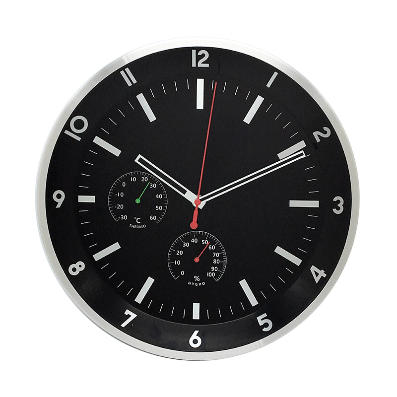 Temperature and humidity metal wall clock