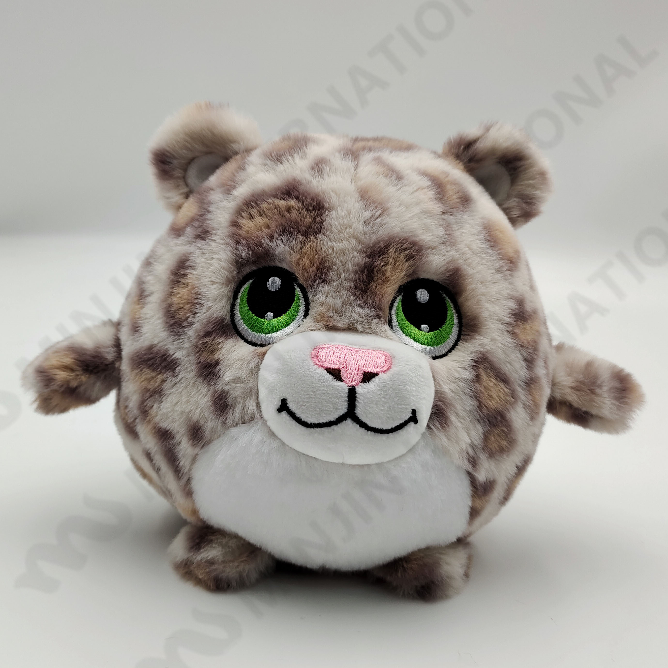 Custom fashion hot sale High quality soft stuffed plush toy cute round leopard