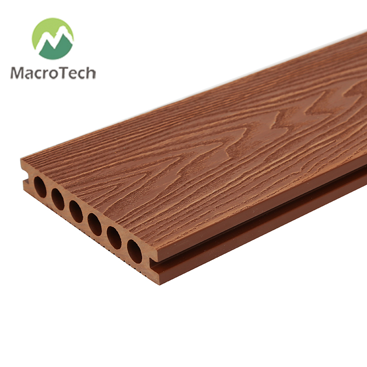 140x23mm high quality WPC 3D embossed plastic wood mahogany color decorative board composite environmental protection floor