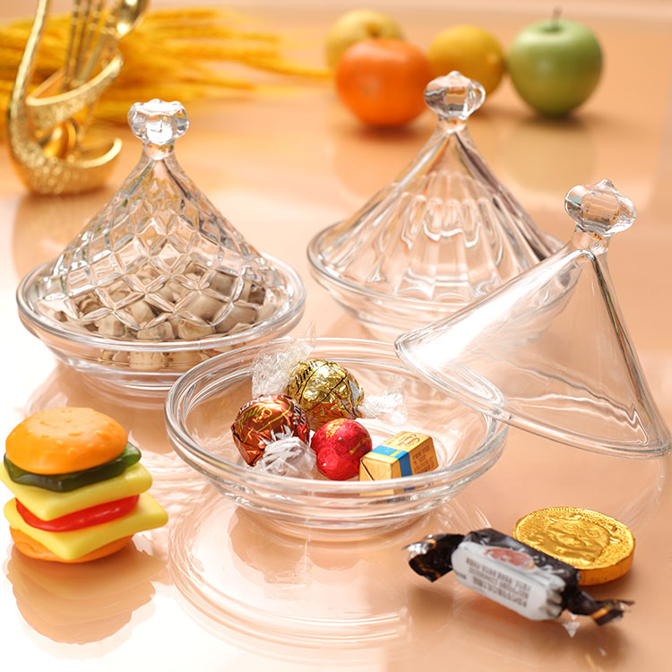 Custom Glass Tajine Moroccan Mini Tajine Arabic Style glass Tajine glass jar