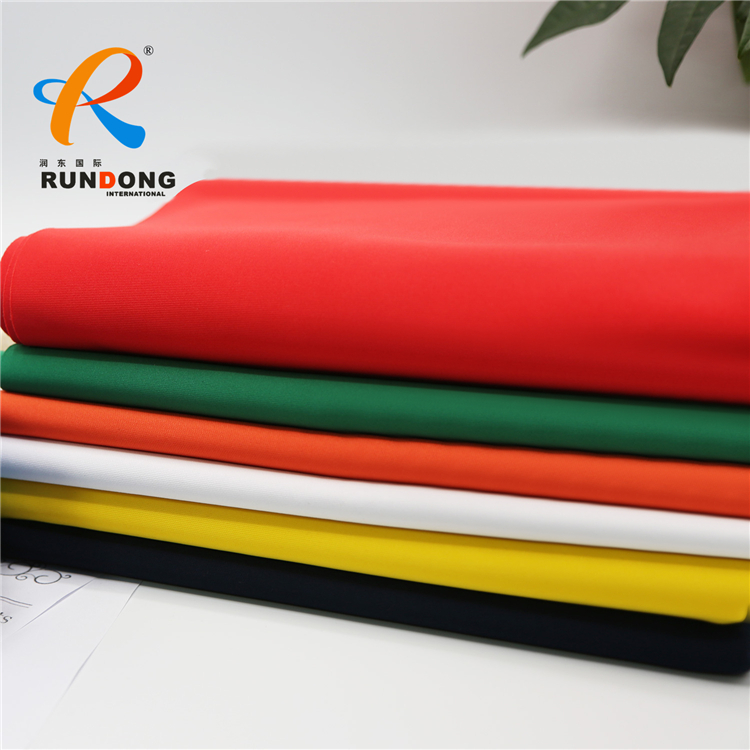 Shandong rundong textile 230gsm 165cm polyester tricot for school uniform