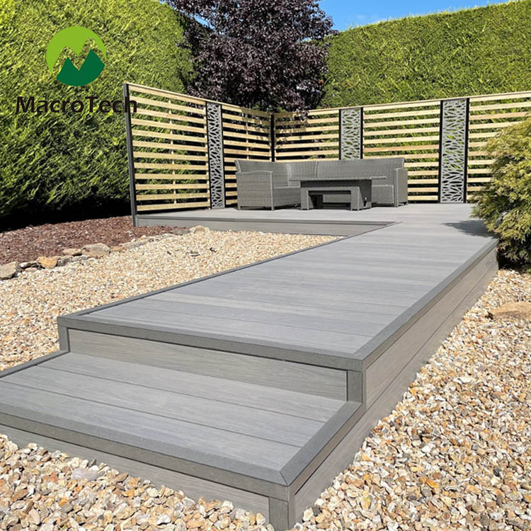 145x22.5mm outdoor park plastic wood composite environmental protection antique maple color round hole floor
