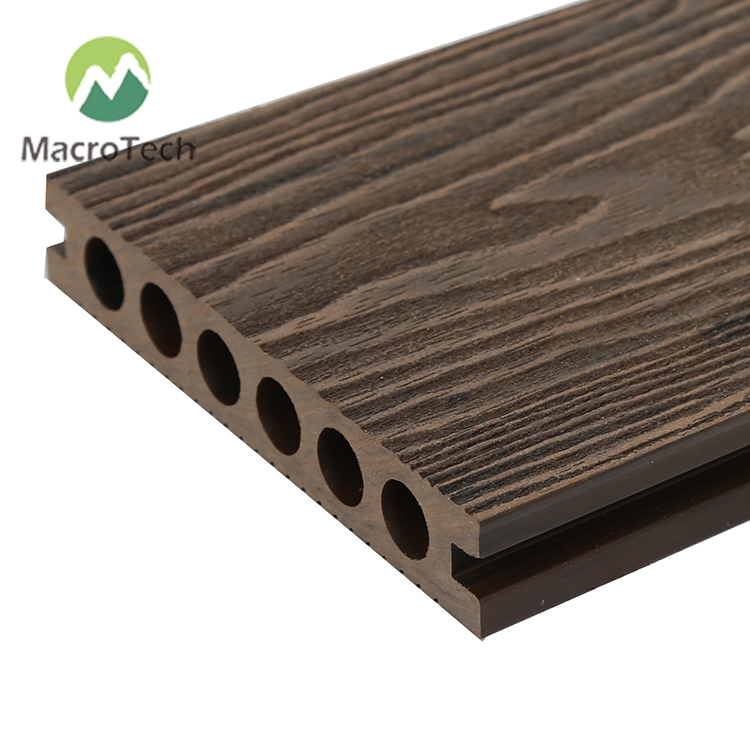 140x23mm 3D embossed plastic wood light brown decorative board composite floor