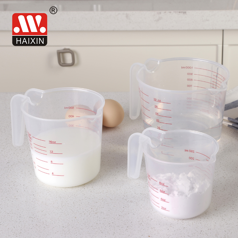 @Haixing Plastic measuring cup 250ml 500ml 1000ml set of 3pcs
