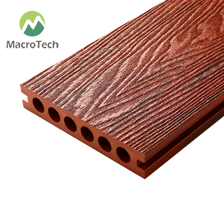 140x23mm high quality 3D embossed plastic wood mahogany color decorative board composite environmental protection WPC floor