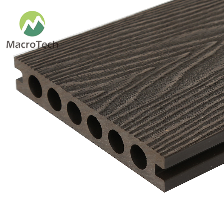 140x23mm 3D embossed plastic wood decorative board composite environmental protection dark gray outdoor floor