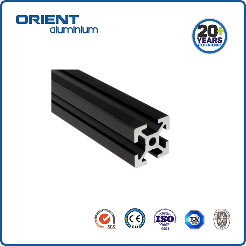 Top quality 4080 T-slot anodized black aluminium profile