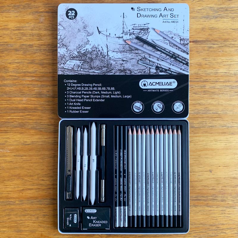 22 PCS Drawing Art Set-Tin Case(Spot Supply)