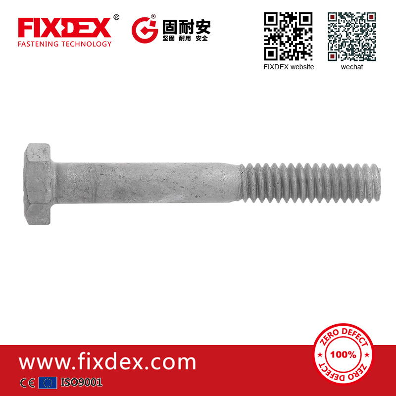 Carbon steel HDG metric heavy hex head structural bolt and nut