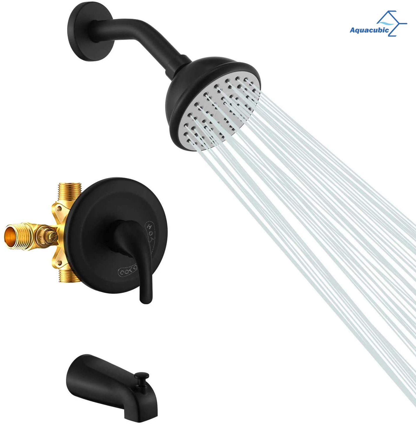 Aquacubic Watersense UPC Certified Pressure Balance Valve Concealed Bathroom Shower Faucet System Shower Trim Kits