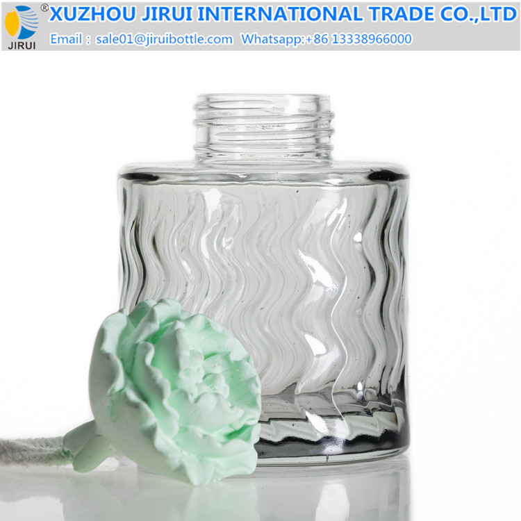 round transparent gray glass bottle diamond diffuser bottle 200ml