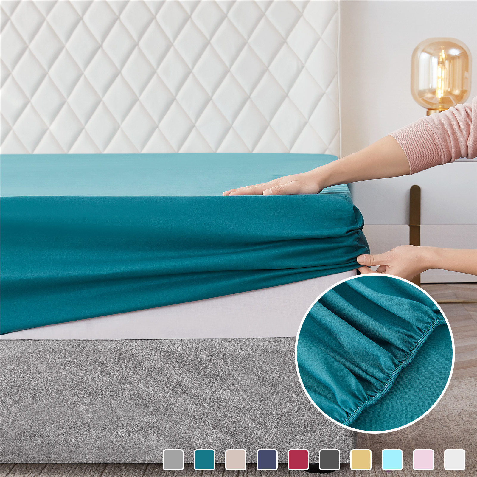 Solid Color Cotton Thicken Quilted Mattress Cover