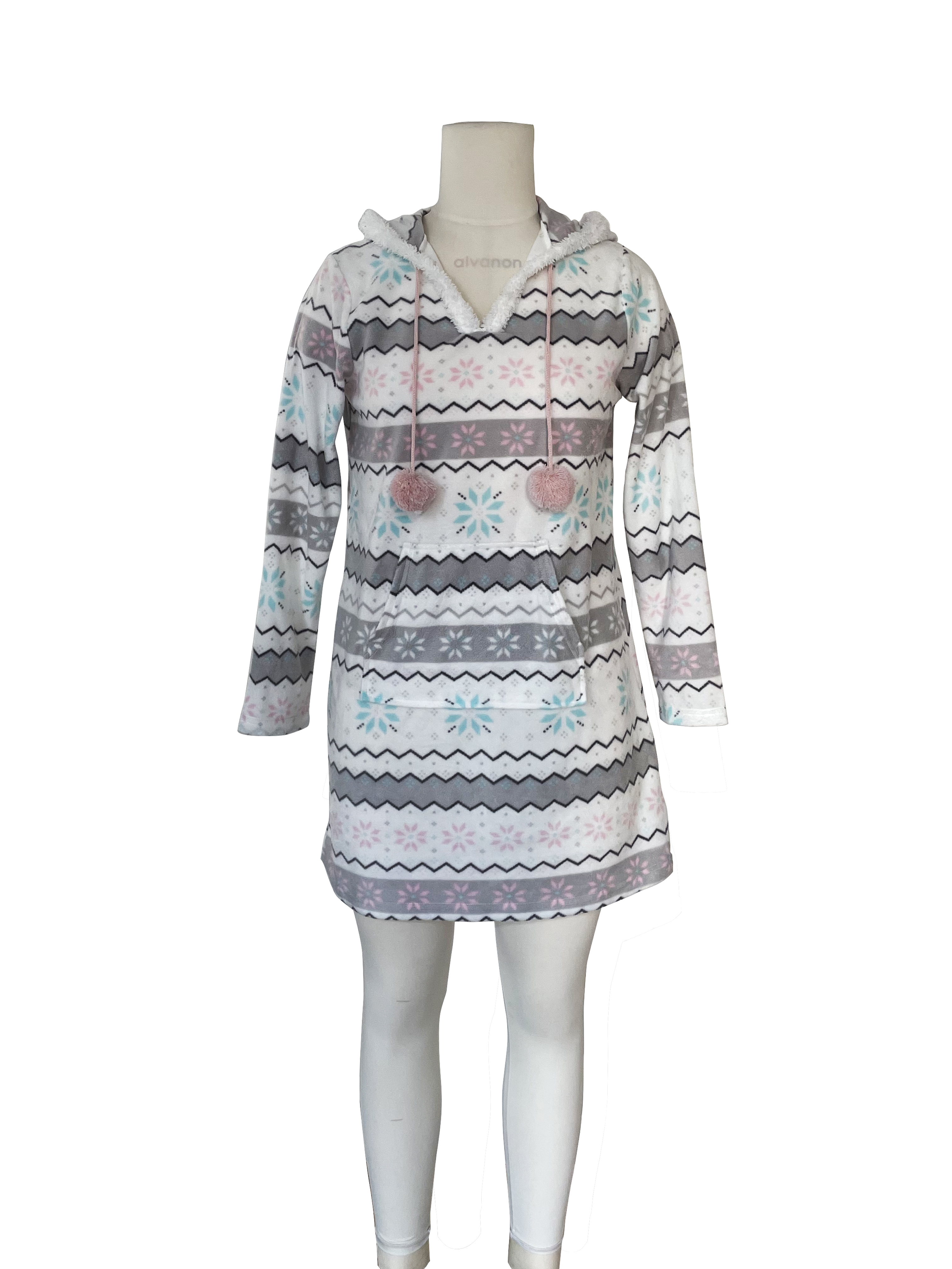 Ladies Polar Fleece Hoodie Nightdress