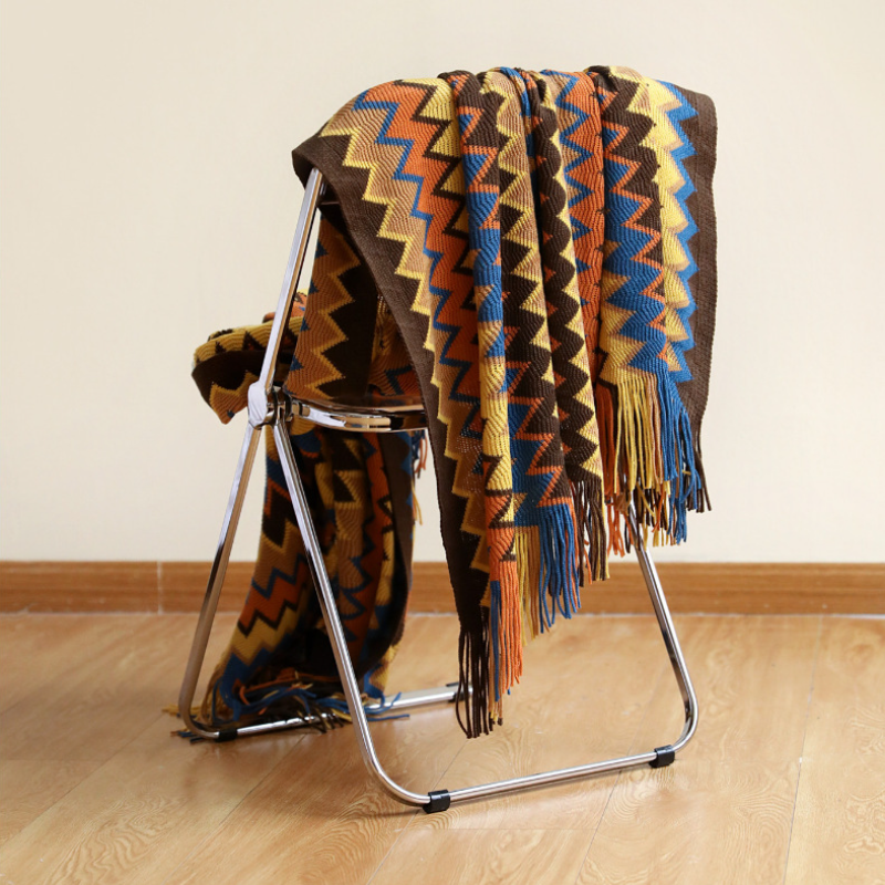 Colorful Knitted Blankets Sofa Throw Blankets
