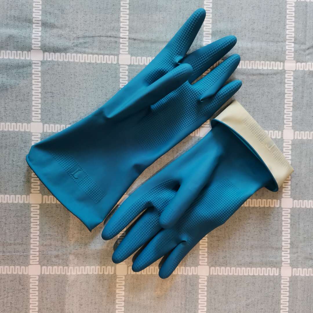 CE certified 30cm blue dishes washing laundry cleaning latex gloves