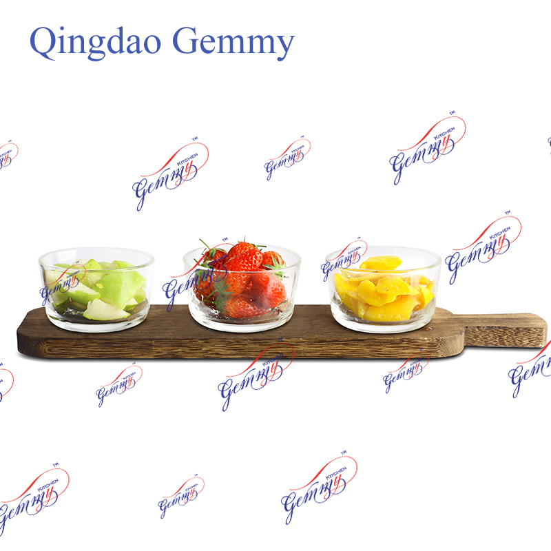 glass serving set; glass condiment dish set；glass bowl