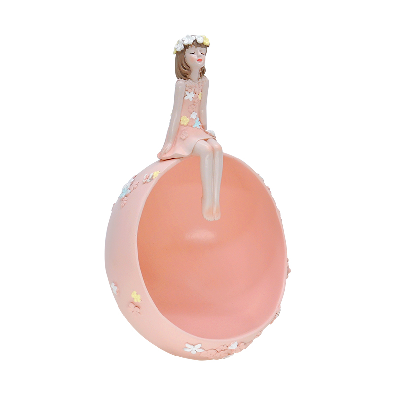 Modern Resin flower Lady statue with storage sculpture for Girl's Room or Home Decoration