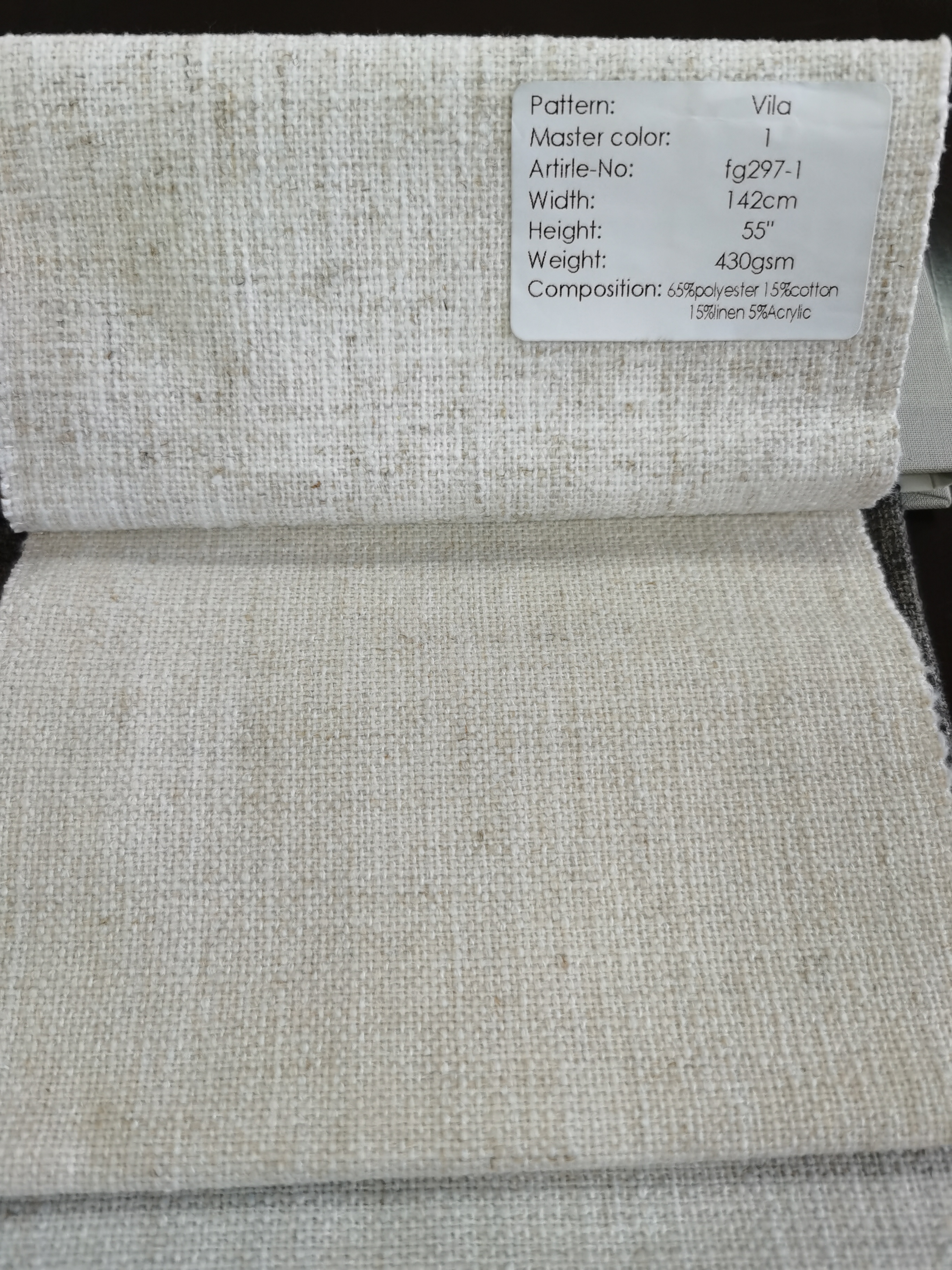 65%polyster 15%cotton 15%linen 5%acrylic Modern Sofa Fabric