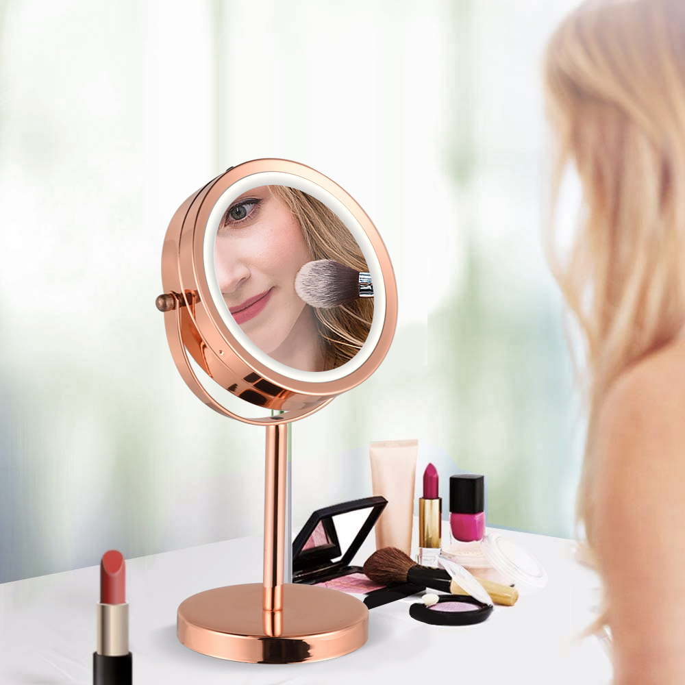 6 Inch Rose Gold LED Mirror