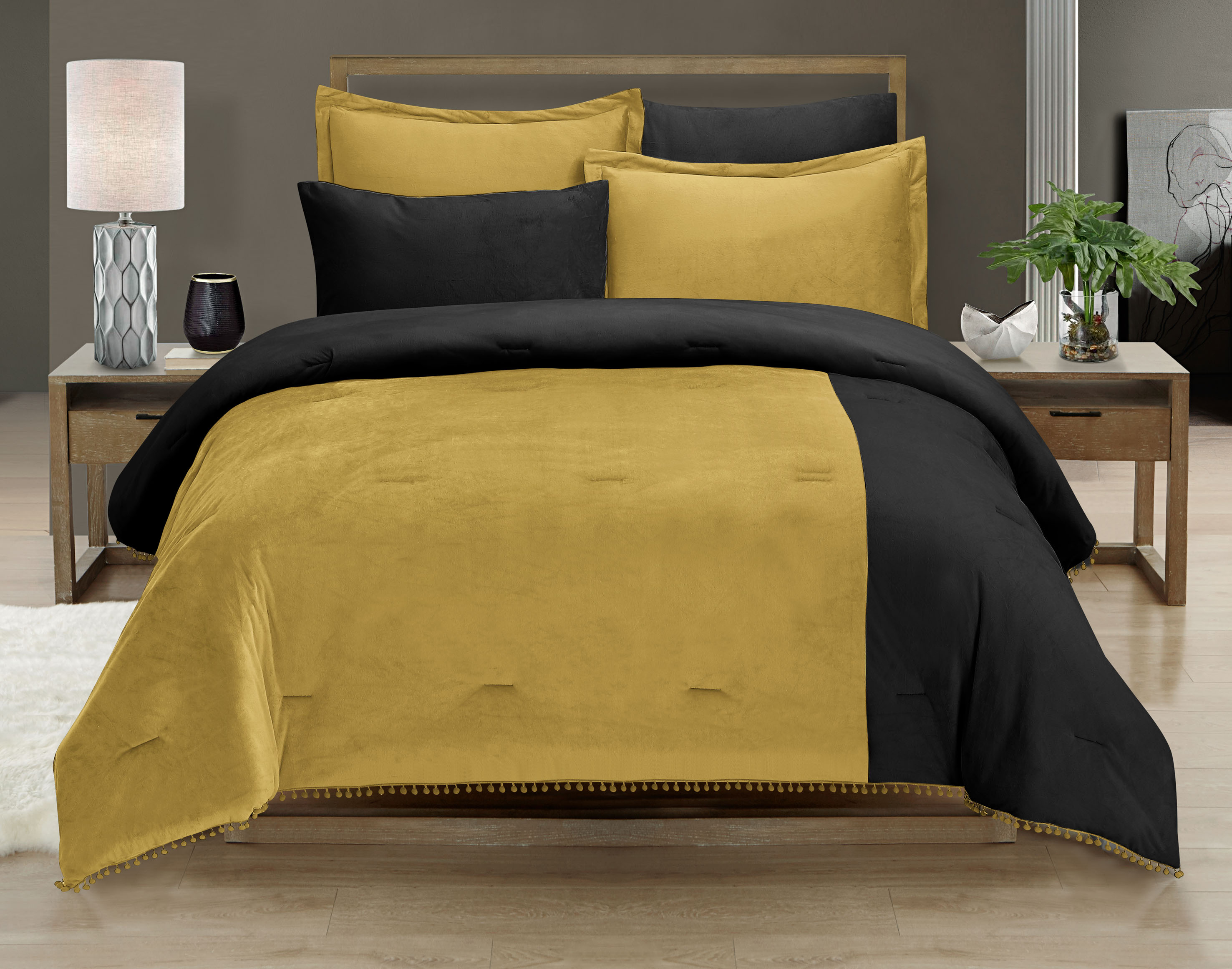 Crystal velvet quilt kit stitching design two-color joint bed in a bag soft feeling 6 sets Design with ball around