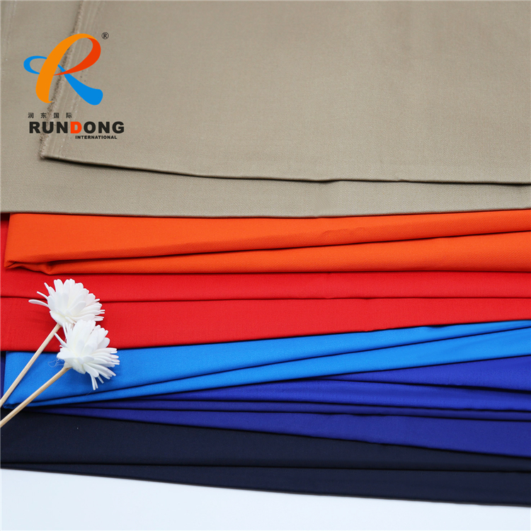 shandong rundong textile 65/35 20*16 128*60 anti-static stripe twill fabric for high quality safety workwear