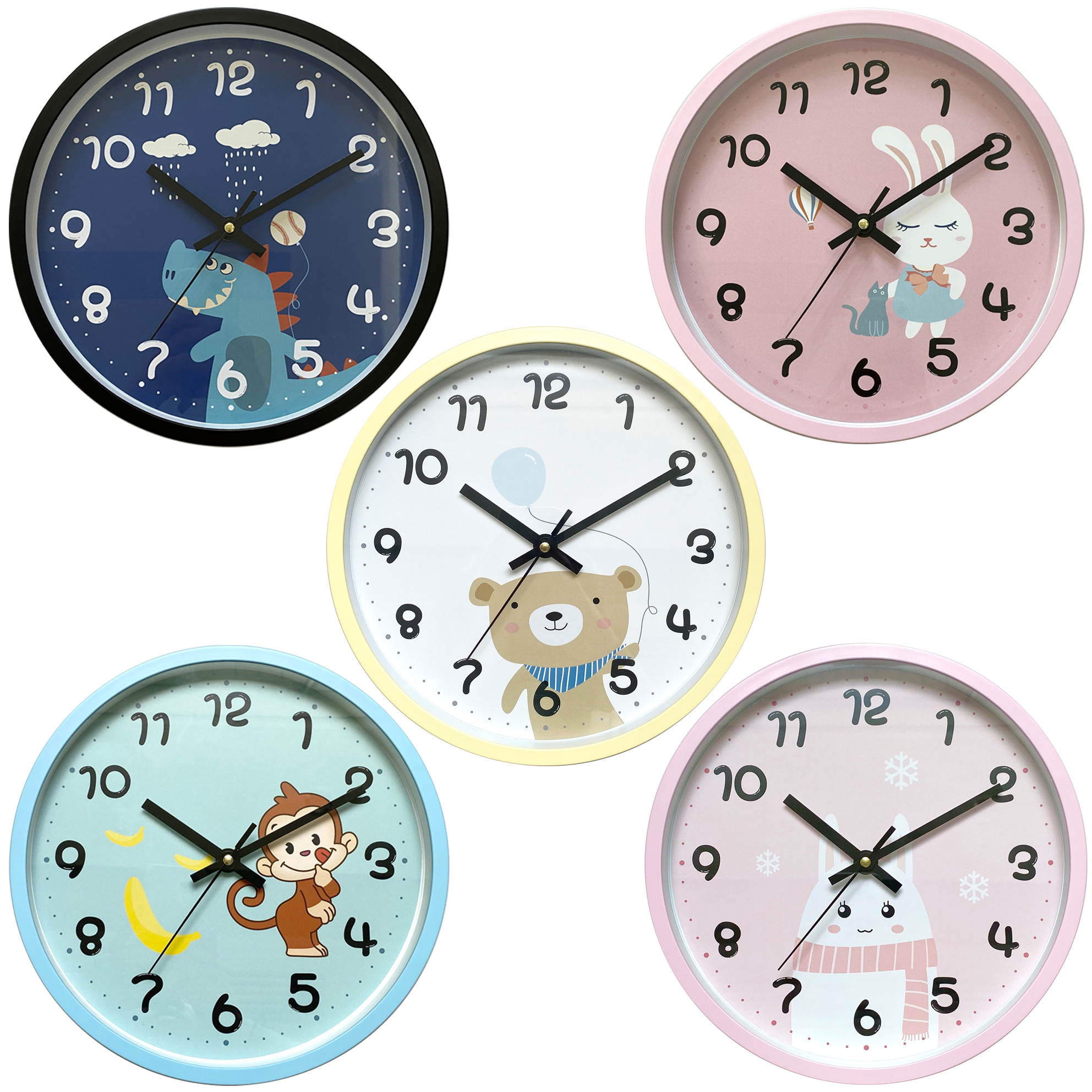 Children Wall Clock Colorful Cartoon Fancy Decorative Wall Clock Easy Read For Kids