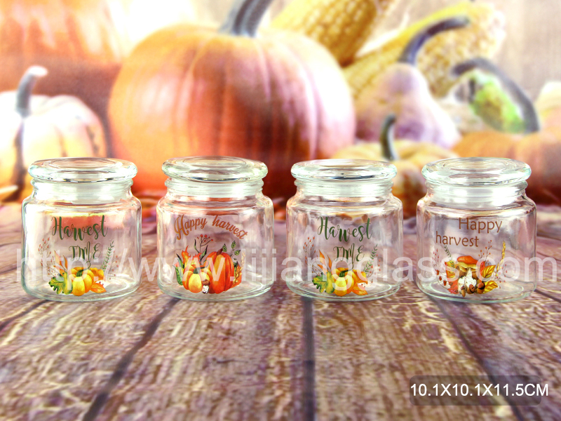Harvest glass storage jar