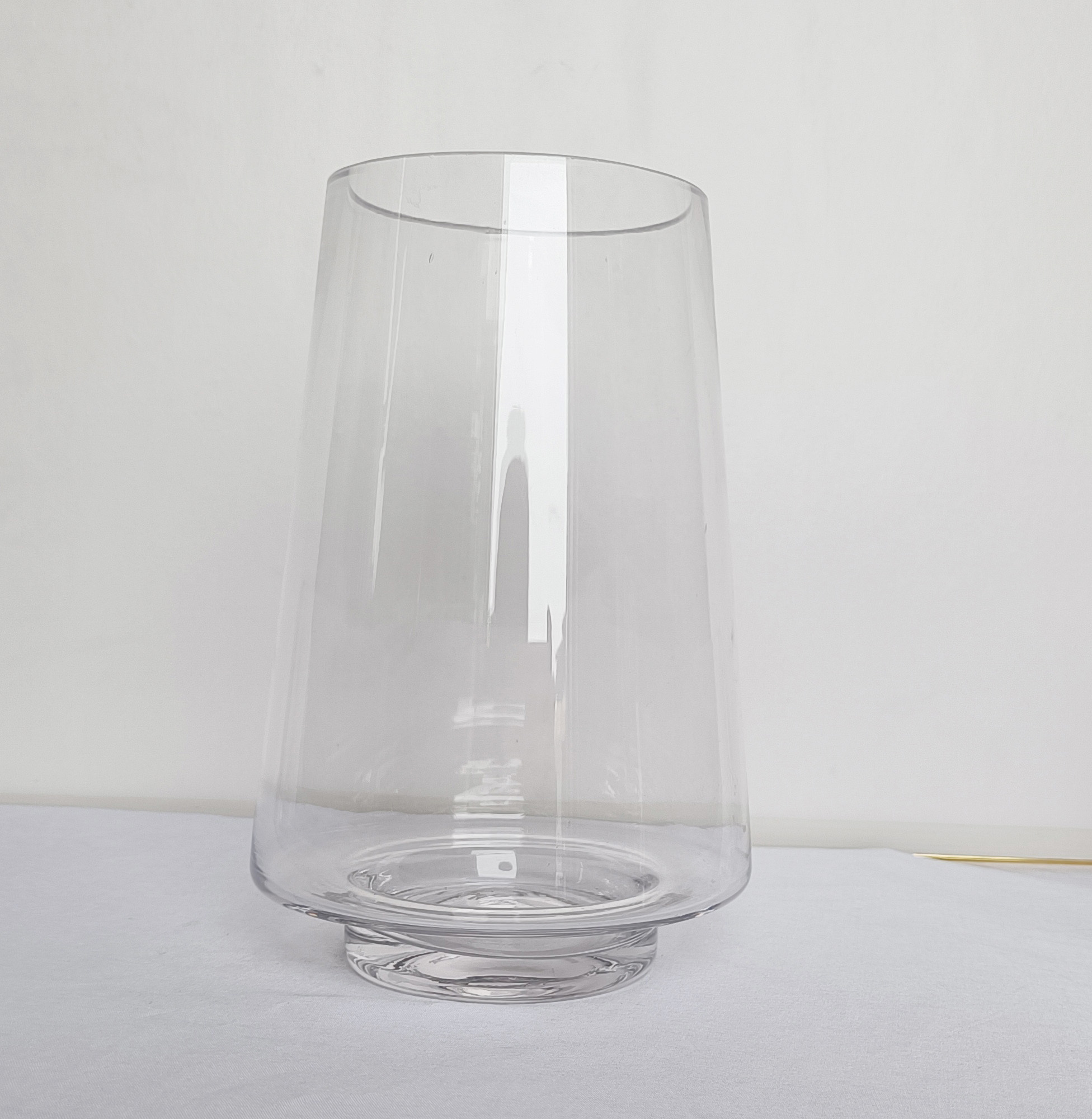 Hand made clear Taper vase