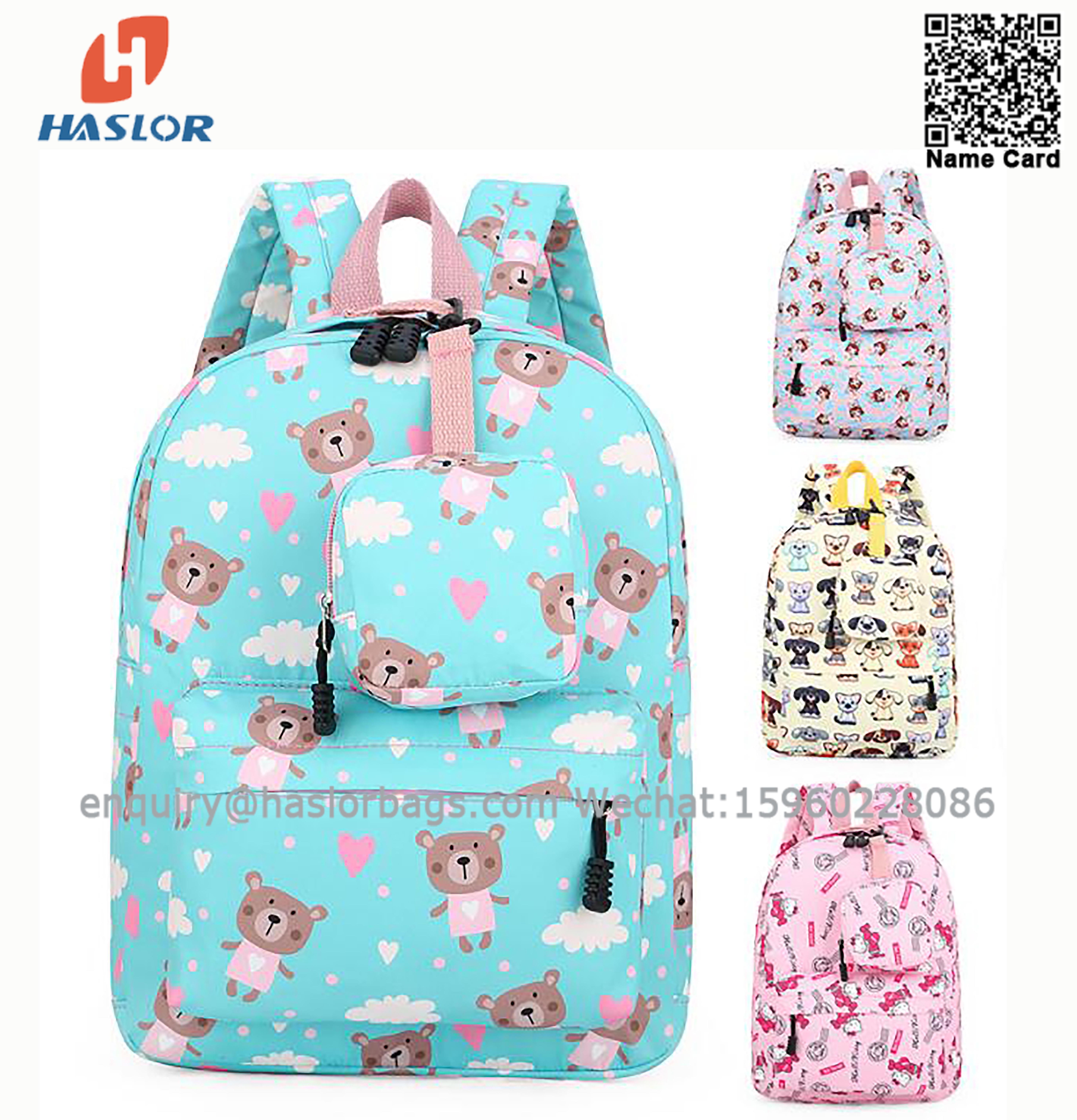 0928 Preschool Kindergarten Bookbag Toddler Kids Backpack School bags for Girls Haslor