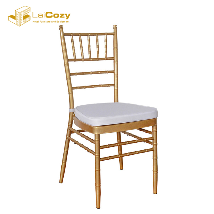 Wholesale Price Outdoor Garden Furniture Dining Hall Gold Chiavari Hardwood Chair