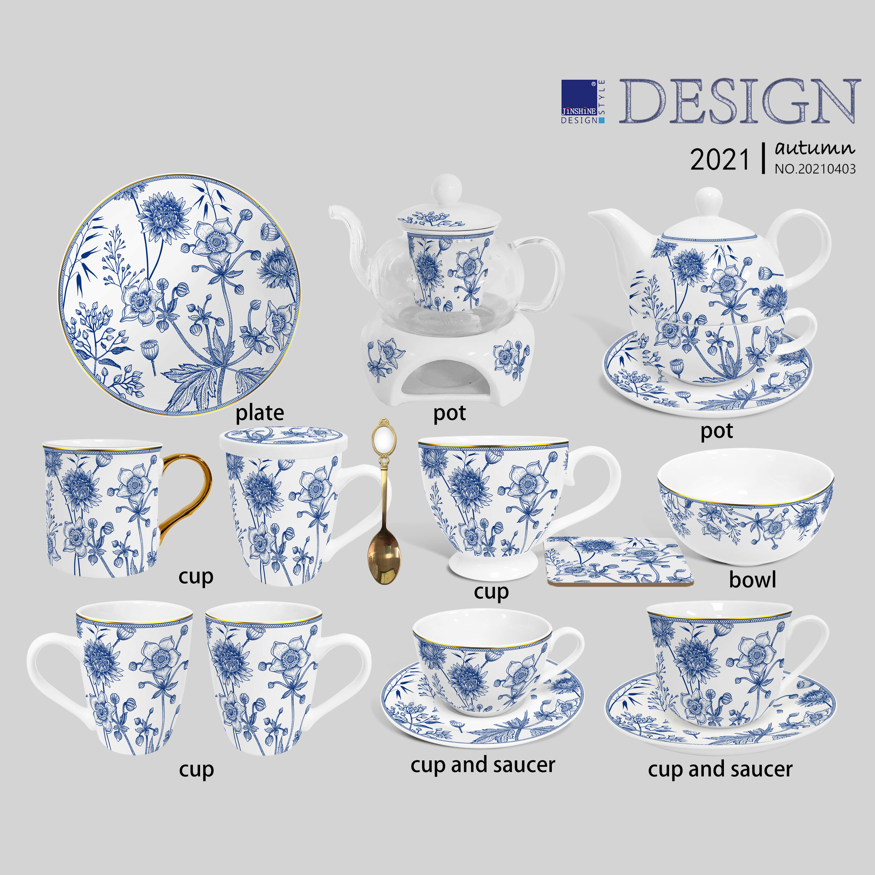 Chinese style ceramic teapot coffee cup dinner ware dishes