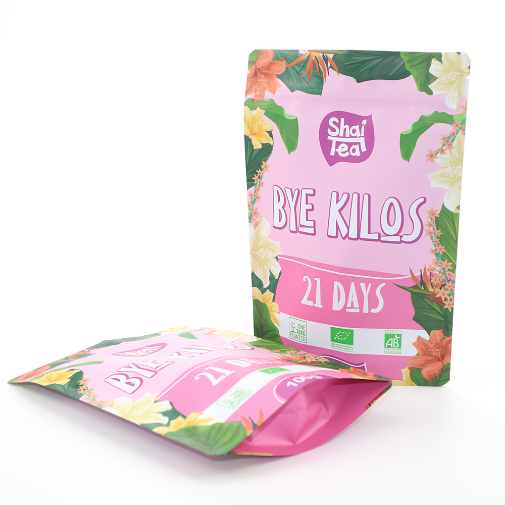 Custom Design Colorful Printed Stand Up Pouch for Tea