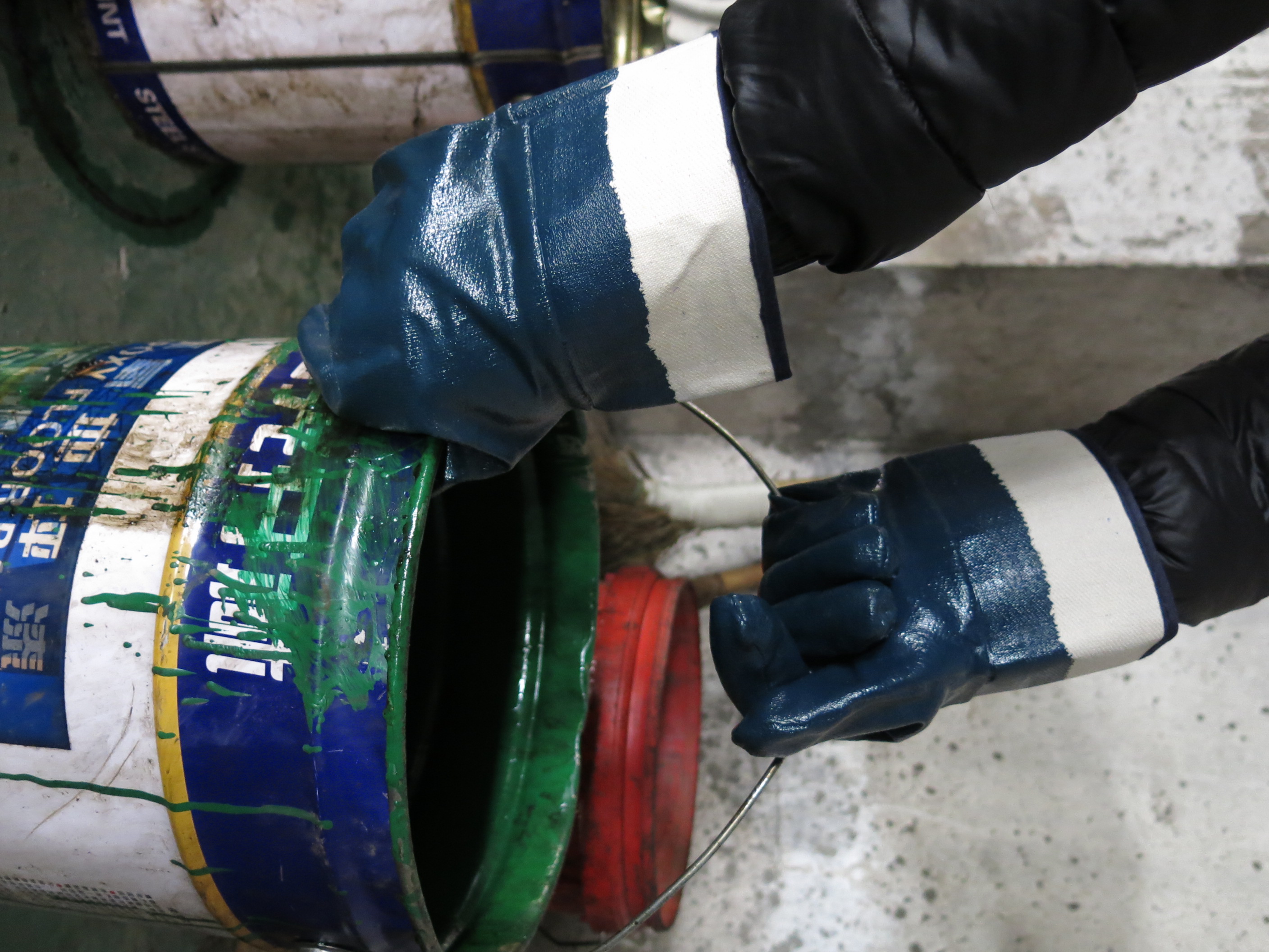 Blue nitrile gloves
