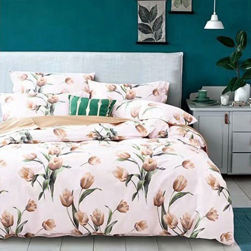 Patter print bed set wholesale print duvet cover set double bed sheet