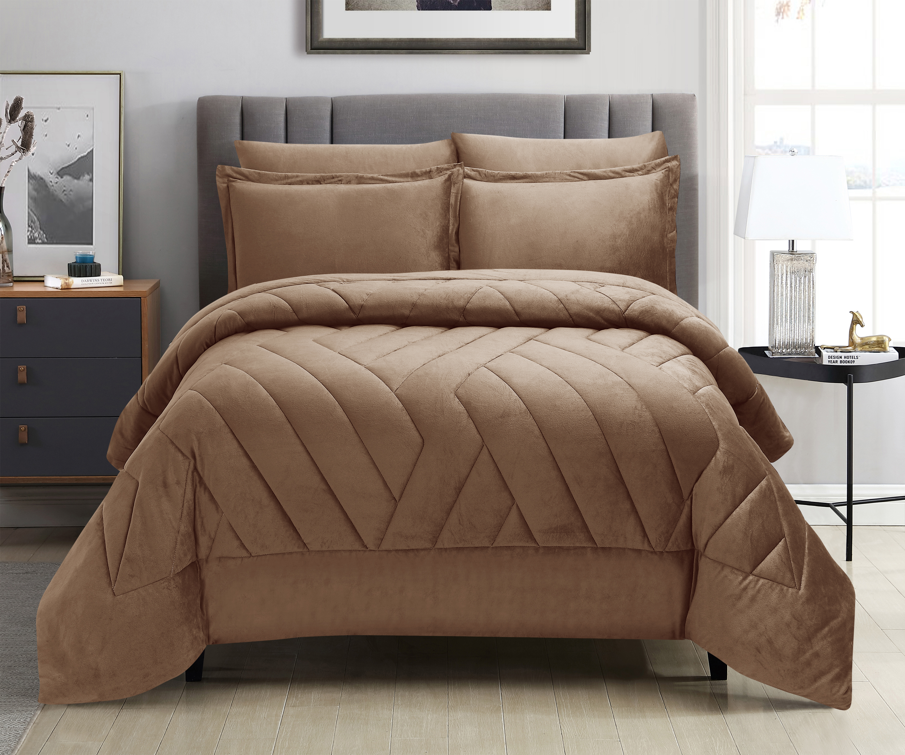 6-Piece Lightweight Microfiber Bed-In-A-Bag Comforter Bedding Set