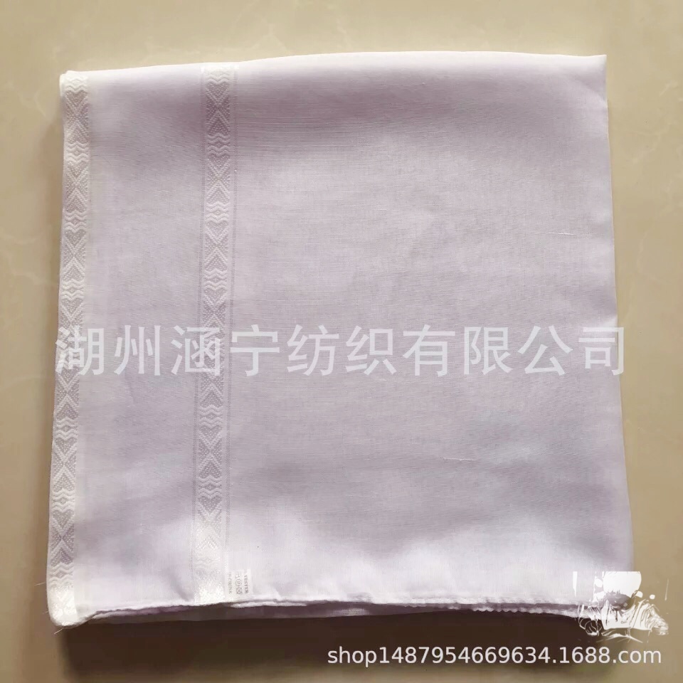 Arabic plain Balinese gauze square, jacquard white scarf