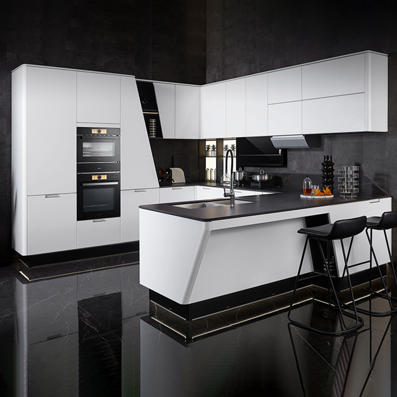 U-Shaped Lacquer Modern Kitchen Cabinet PLCC21325