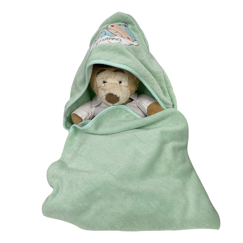 Baby Cotton Hooded Towel White Custom Logo Non-Woven Personized Cotton Animal Face Bamboo Hooded Baby Towel