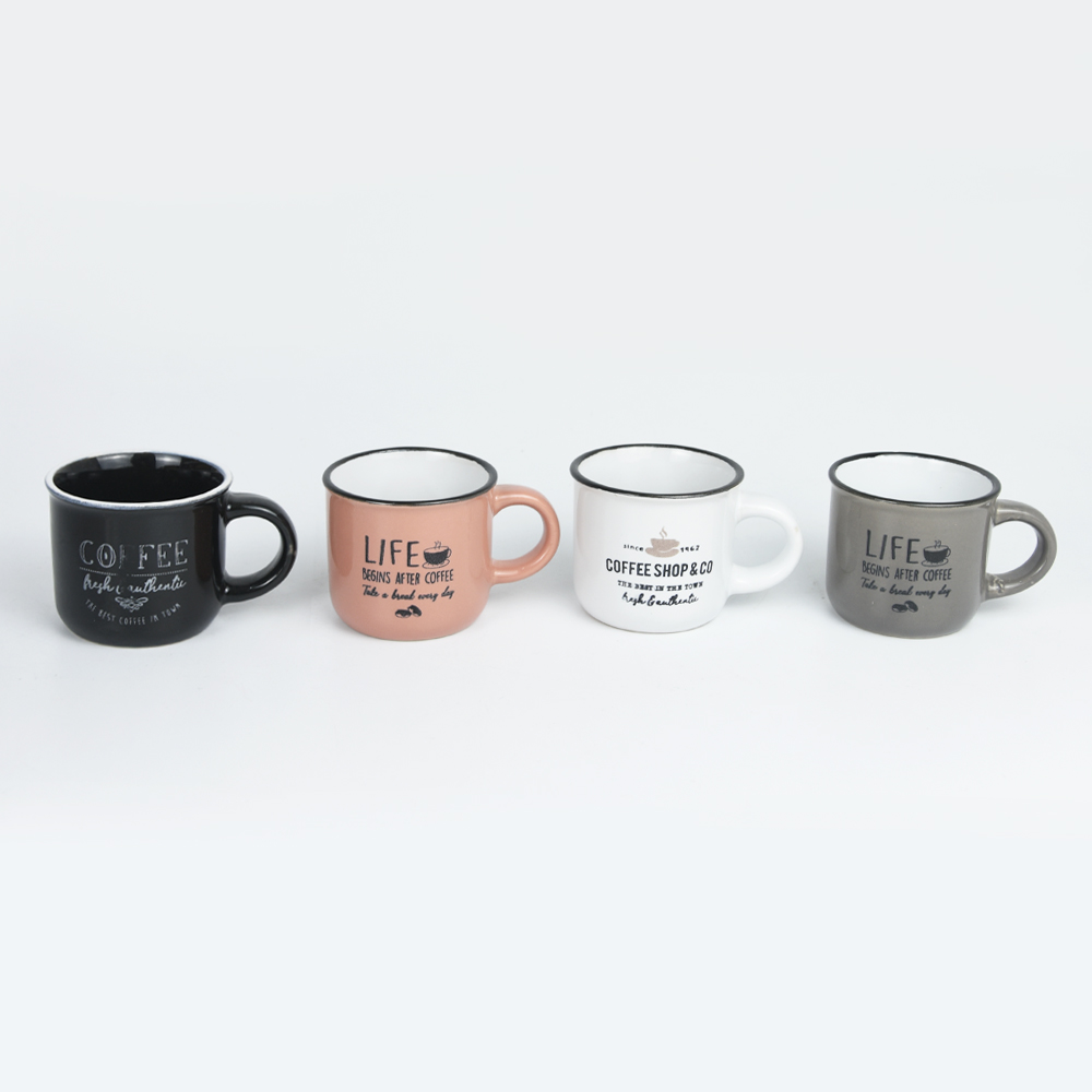 3oz can shape mug with decal