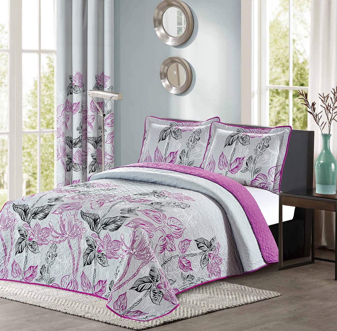 100% polyester microfber warm quilted comfort lace Bedspread Set With Pillowcase