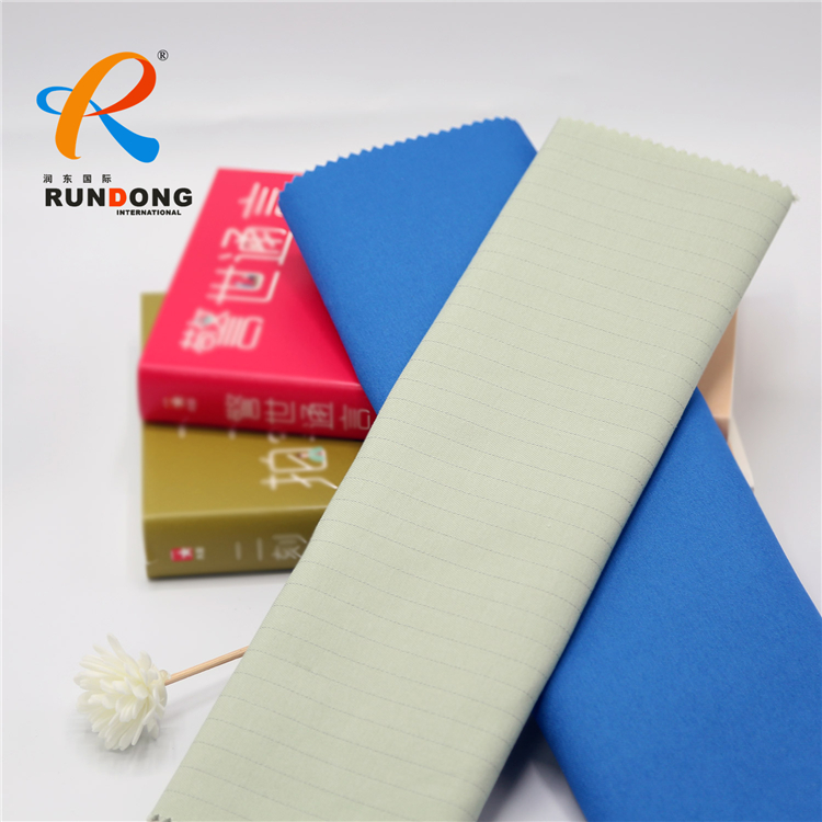 shandong rundong textile 100% cotton anti-static grid twill fabric for workwear