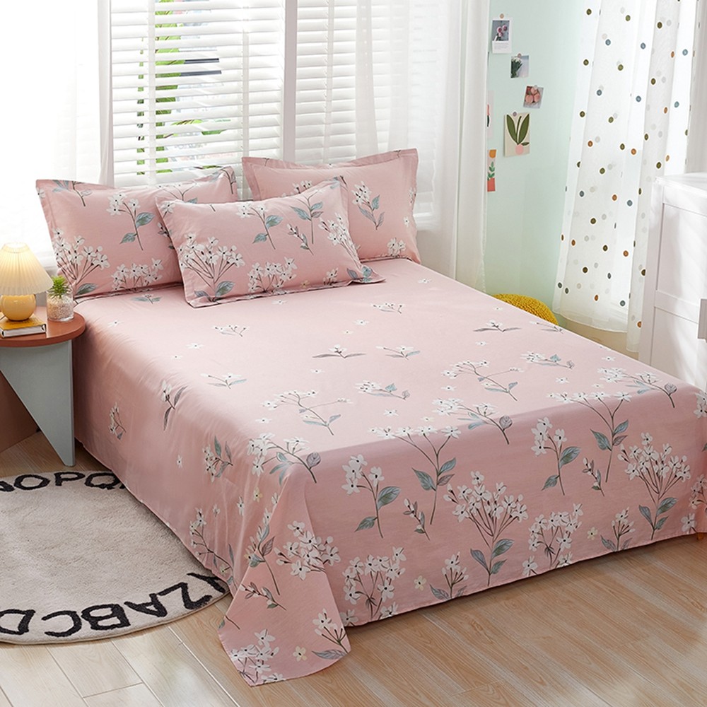 Flowers Digital Printed Bed Sheet Bedspread Bedding Set