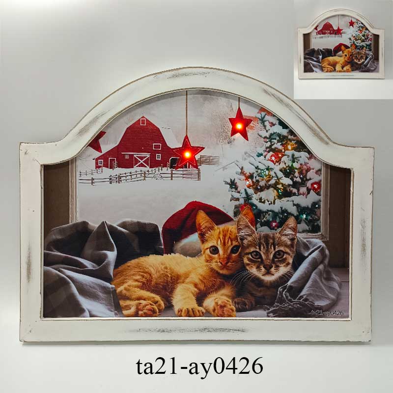 2022 new design special-shaped paint frame LED lights Christmas decoration painting