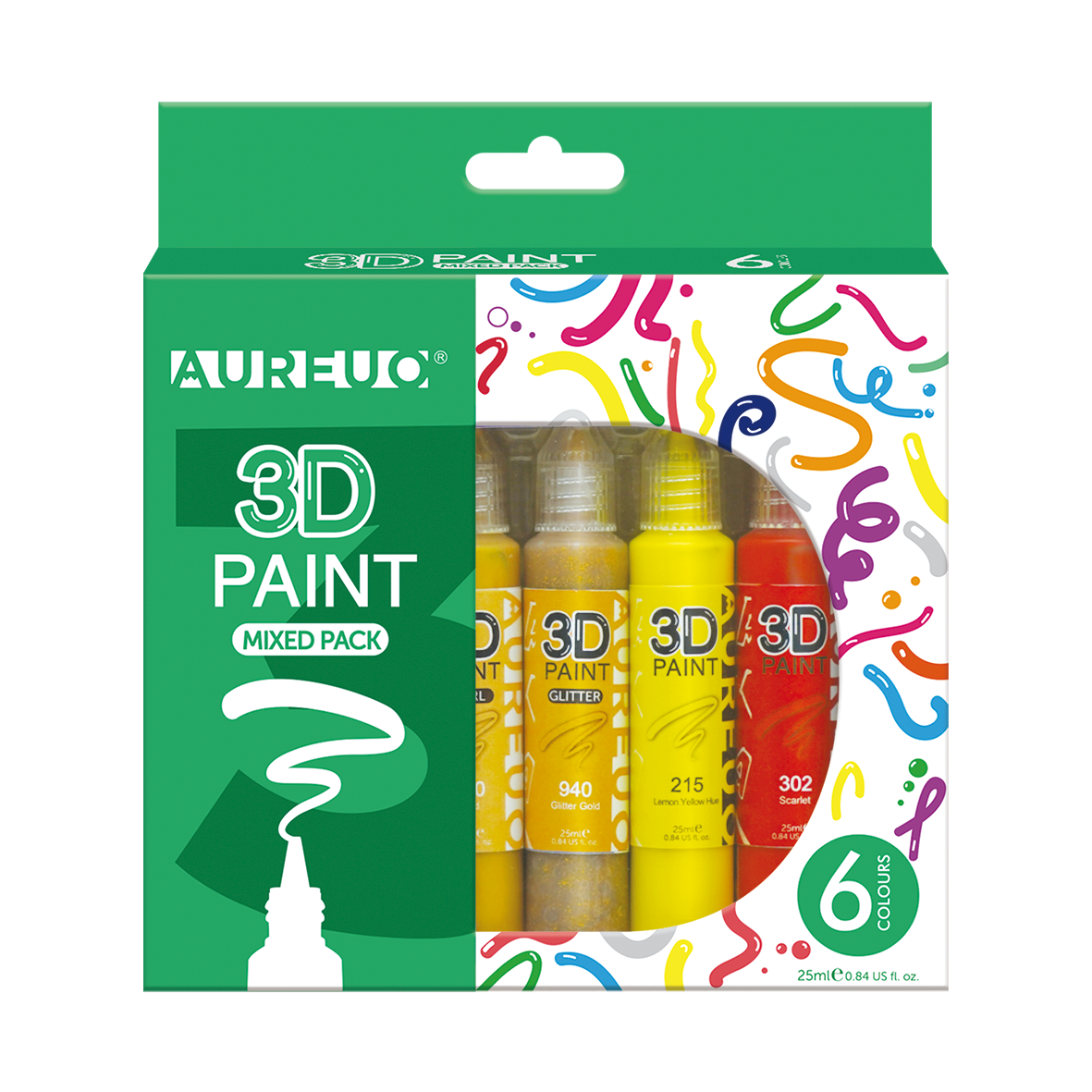 AUREUO 3D Acrylic Set of 6*25ml Mix