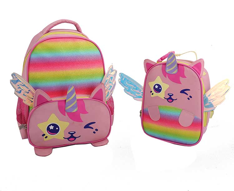Kids' student backpack lunch bag sets