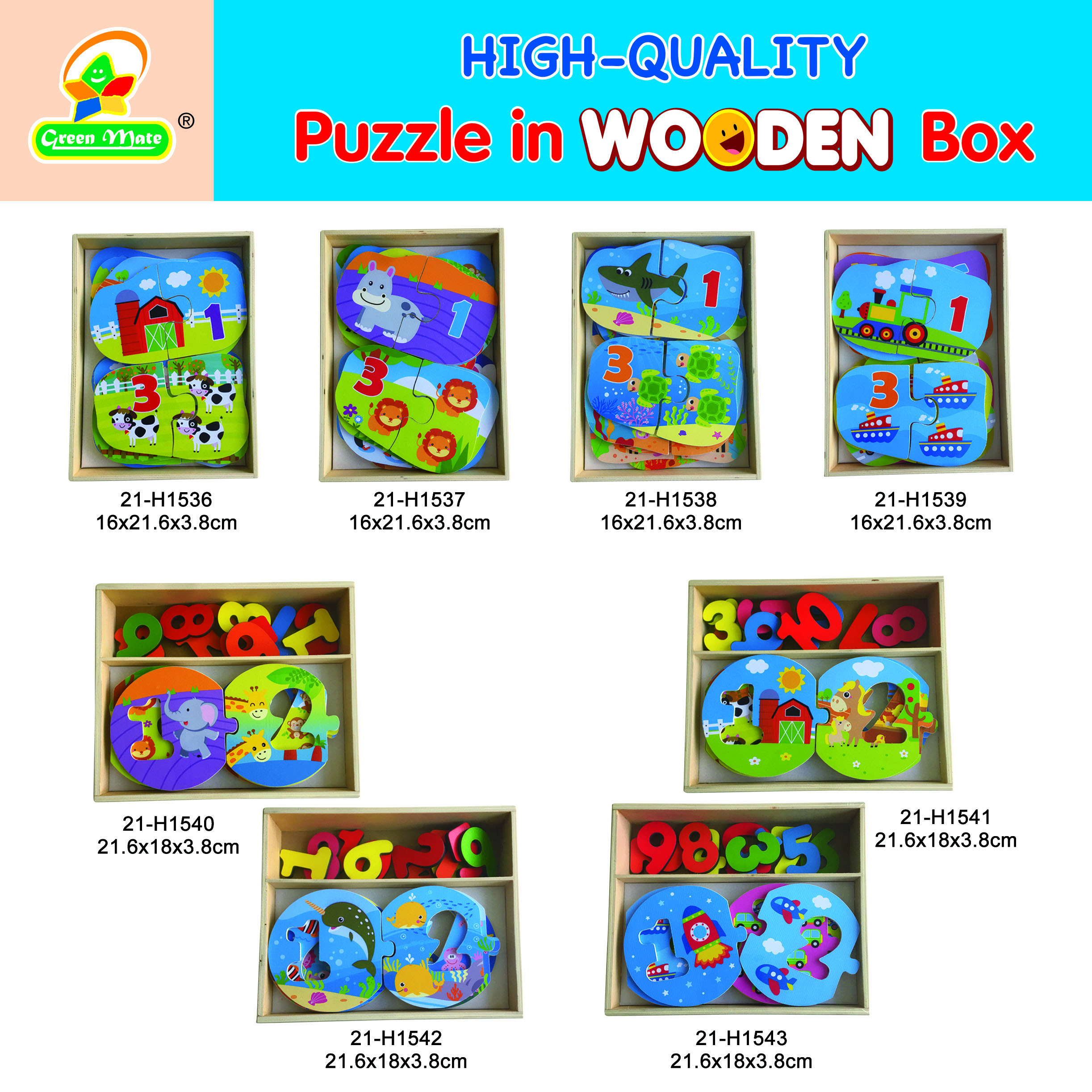 Wooden Numbers Box