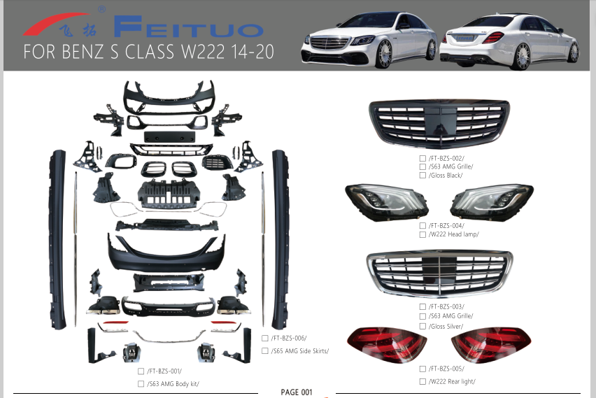 W222 18 S65/S63 Body Kit
