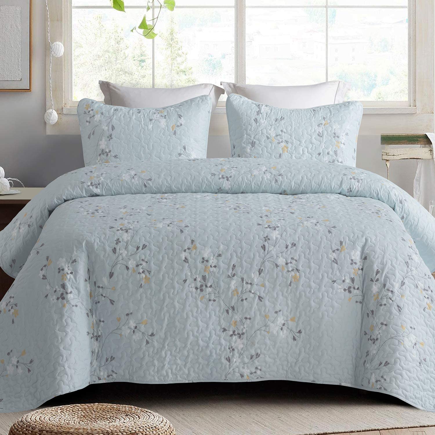 Wholesale 100% polyester print patchwork bed spread microfiber printing bedspread