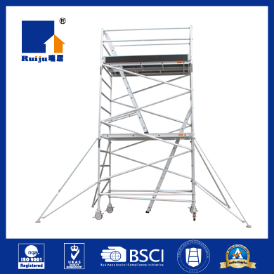 Double Width Scaffolding with Inclined Ladder