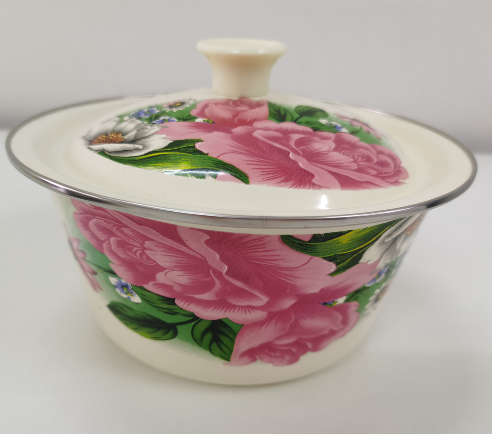 Best Mommy Brand Enamel Big Finger Bowl With Cover With Deco.